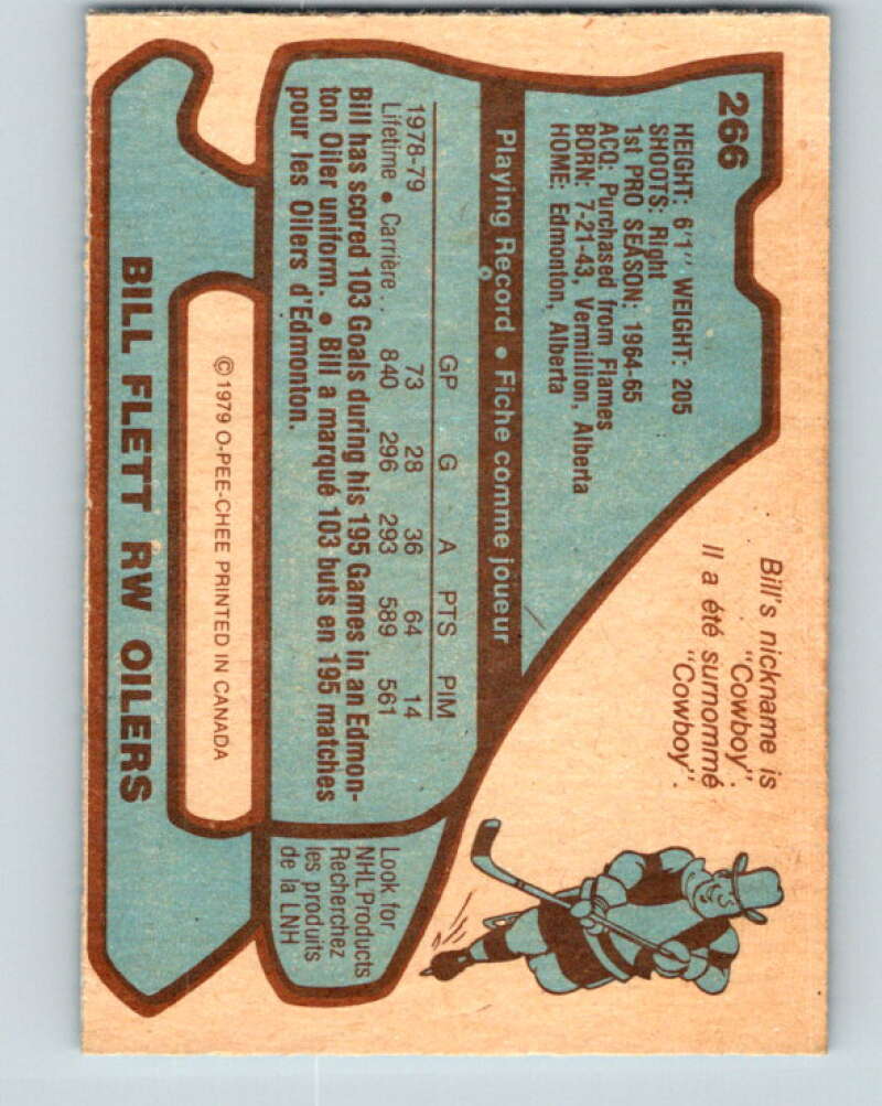 1979-80 O-Pee-Chee #266 Bill Flett  Edmonton Oilers  V19310