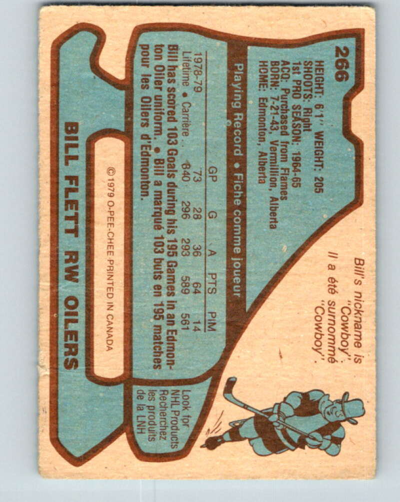 1979-80 O-Pee-Chee #266 Bill Flett  Edmonton Oilers  V19312