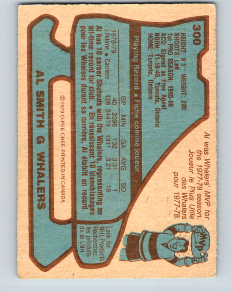 1979-80 O-Pee-Chee #300 Al Smith  Hartford Whalers  V19632