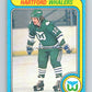1979-80 O-Pee-Chee #307 Alan Hangsleben  RC Rookie Hartford Whalers  V19699