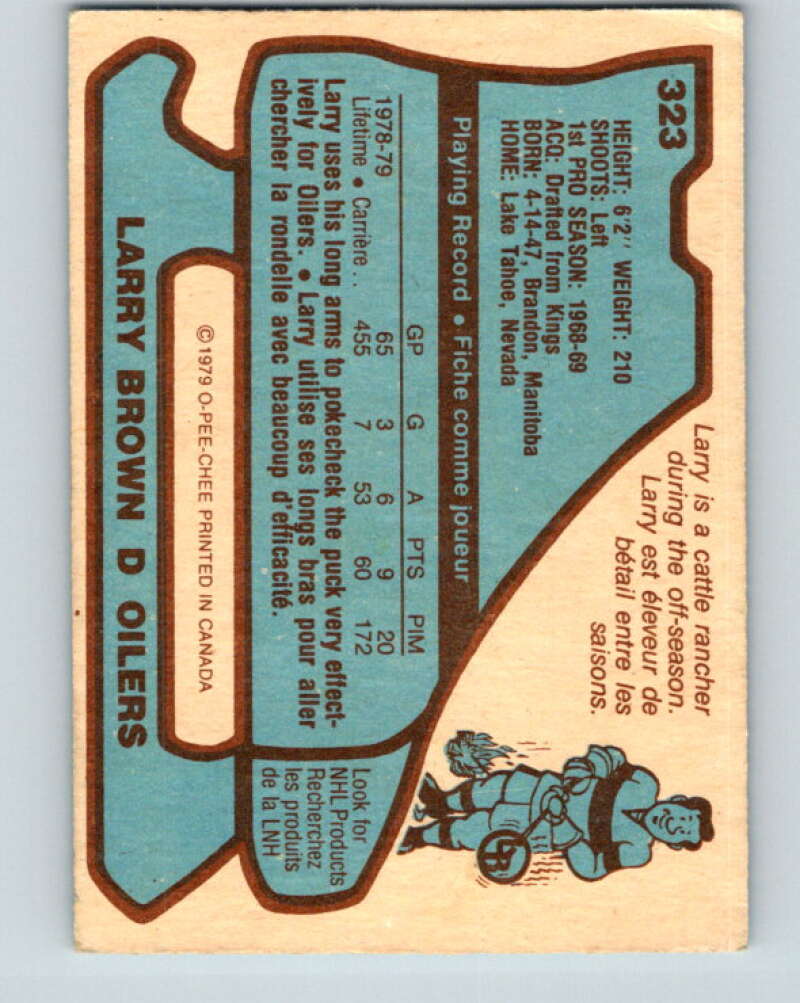 1979-80 O-Pee-Chee #323 Larry Brown  Edmonton Oilers  V20021