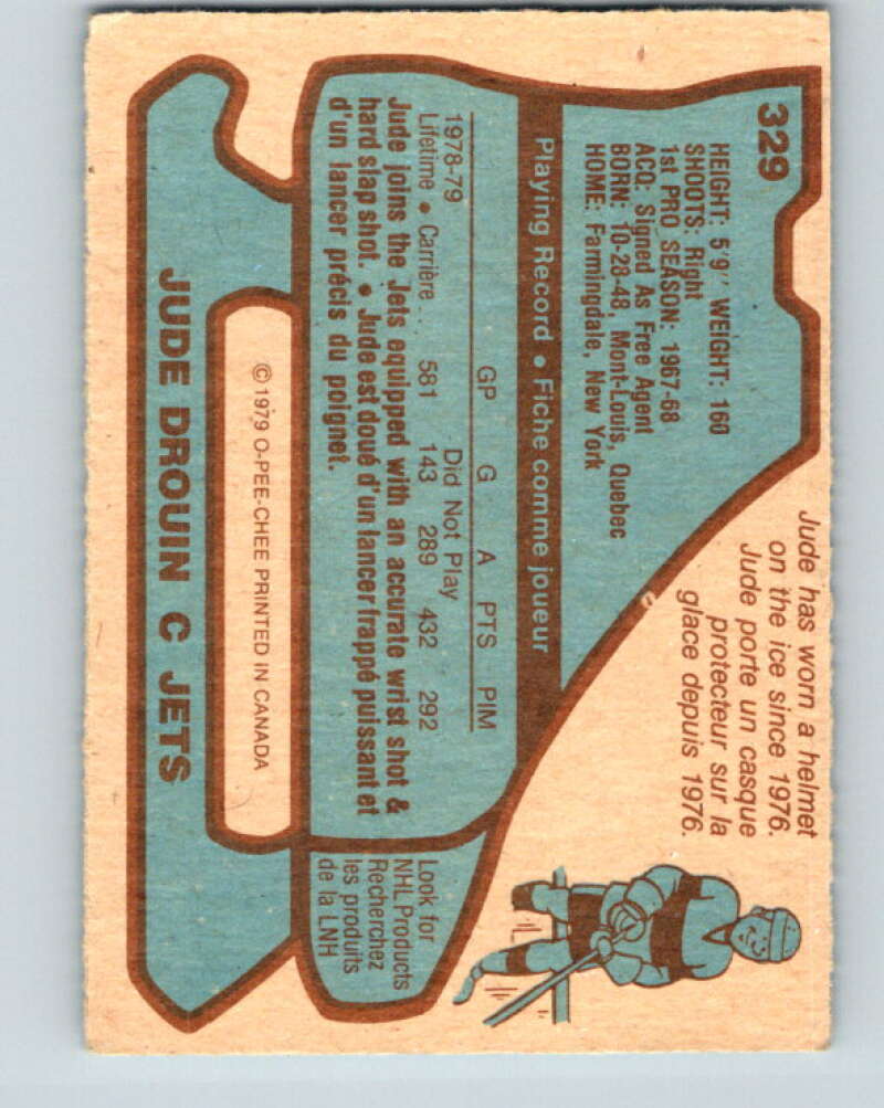 1979-80 O-Pee-Chee #329 Jude Drouin  Winnipeg Jets  V20099