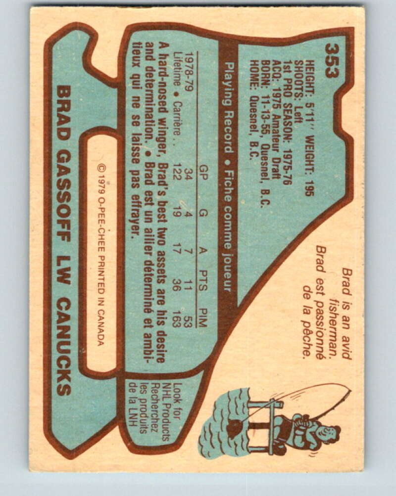 1979-80 O-Pee-Chee #353 Brad Gassoff  Vancouver Canucks  V20351