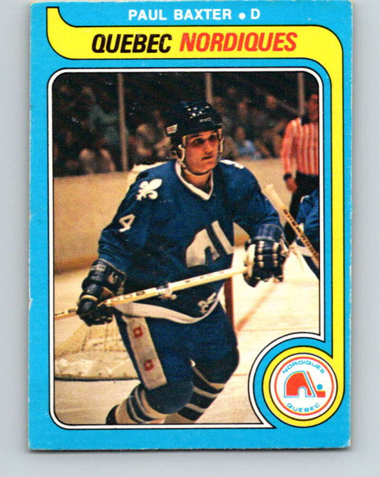 1979-80 O-Pee-Chee #372 Paul Baxter  RC Rookie Quebec Nordiques  V20533