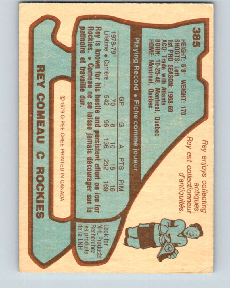 1979-80 O-Pee-Chee #385 Rey Comeau  Colorado Rockies  V20671