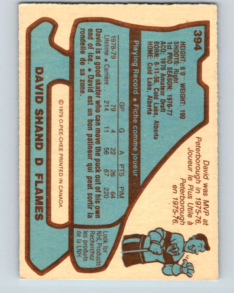 1979-80 O-Pee-Chee #394 David Shand  Atlanta Flames  V20752