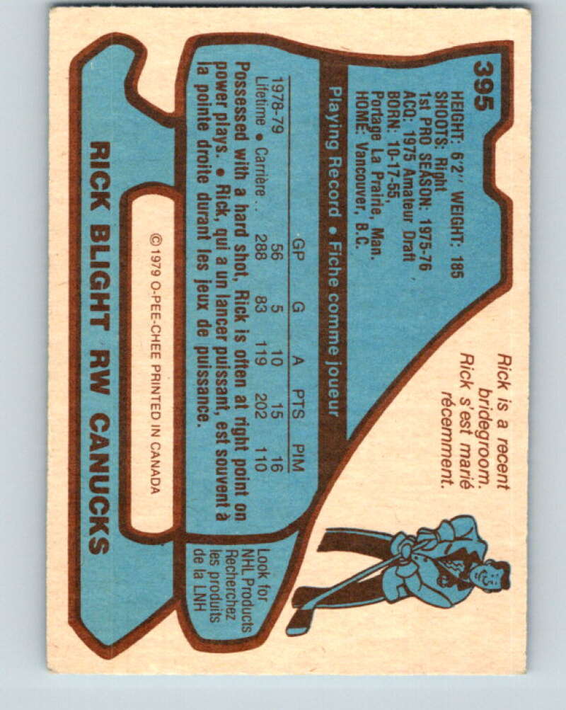1979-80 O-Pee-Chee #395 Rick Blight  Vancouver Canucks  V20754