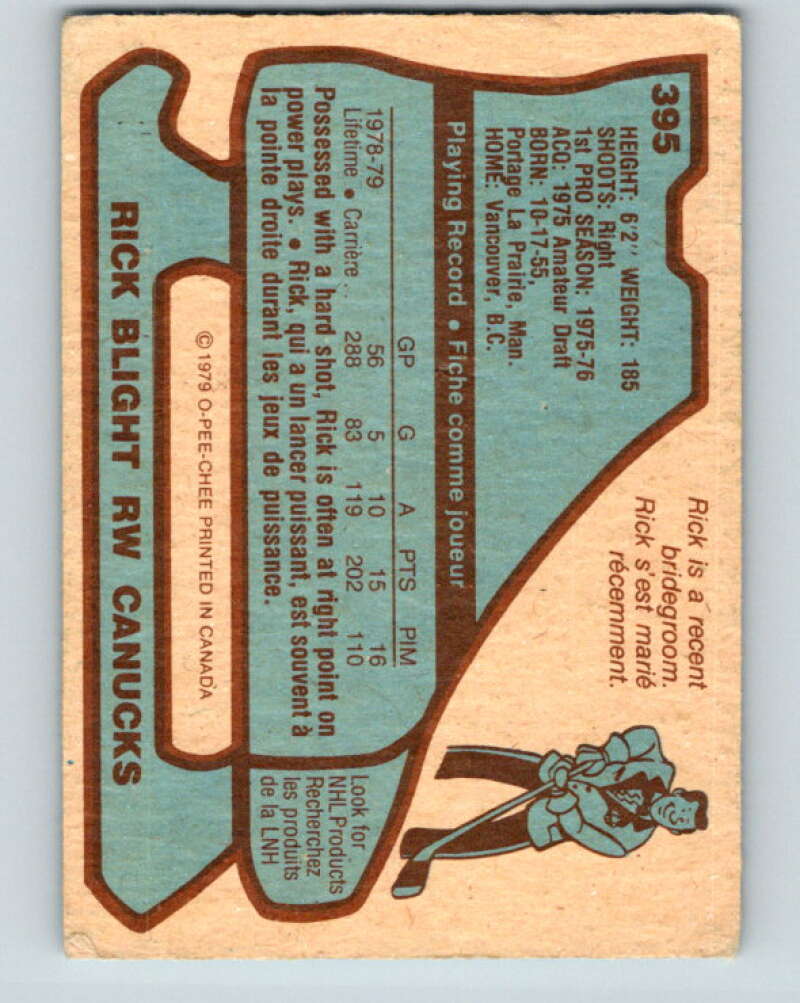 1979-80 O-Pee-Chee #395 Rick Blight  Vancouver Canucks  V20755