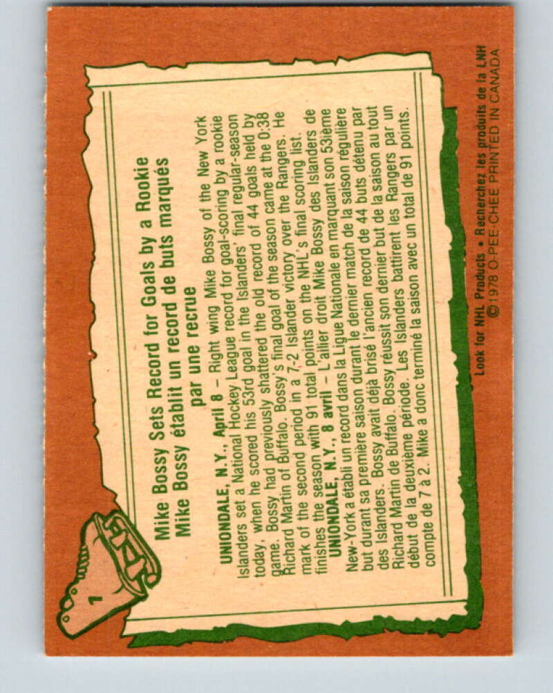 1978-79 O-Pee-Chee #1 Mike Bossy  New York Islanders  V20788