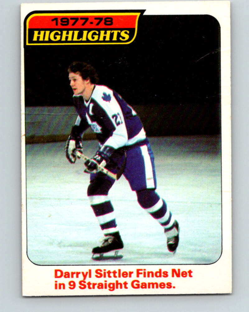 1978-79 O-Pee-Chee #4 Darryl Sittler  Toronto Maple Leafs  V20825