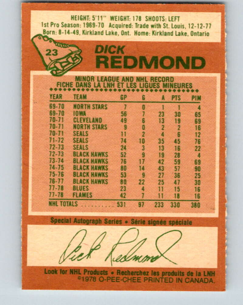 1978-79 O-Pee-Chee #23 Dick Redmond  Boston Bruins  V21105
