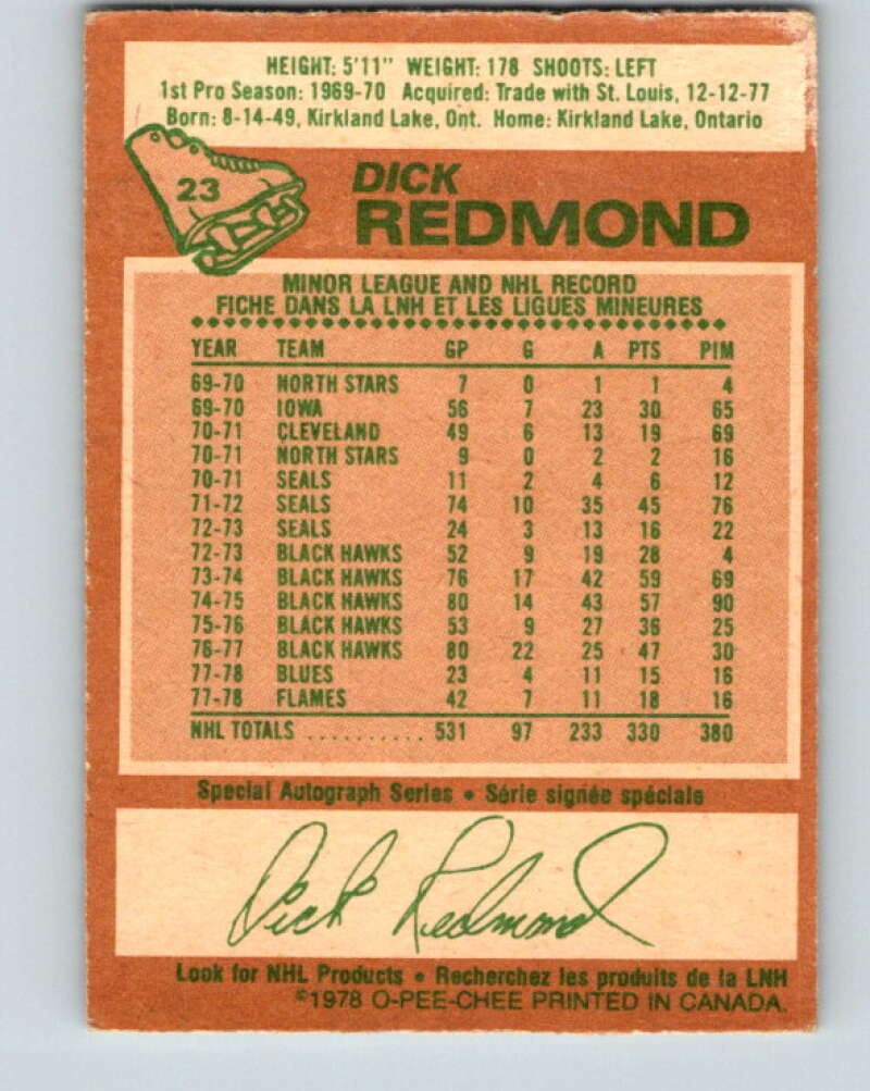 1978-79 O-Pee-Chee #23 Dick Redmond  Boston Bruins  V21106