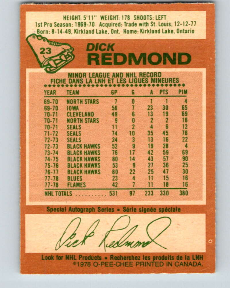 1978-79 O-Pee-Chee #23 Dick Redmond  Boston Bruins  V21109