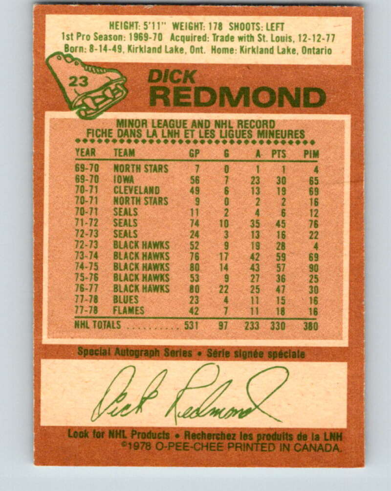 1978-79 O-Pee-Chee #23 Dick Redmond  Boston Bruins  V21112