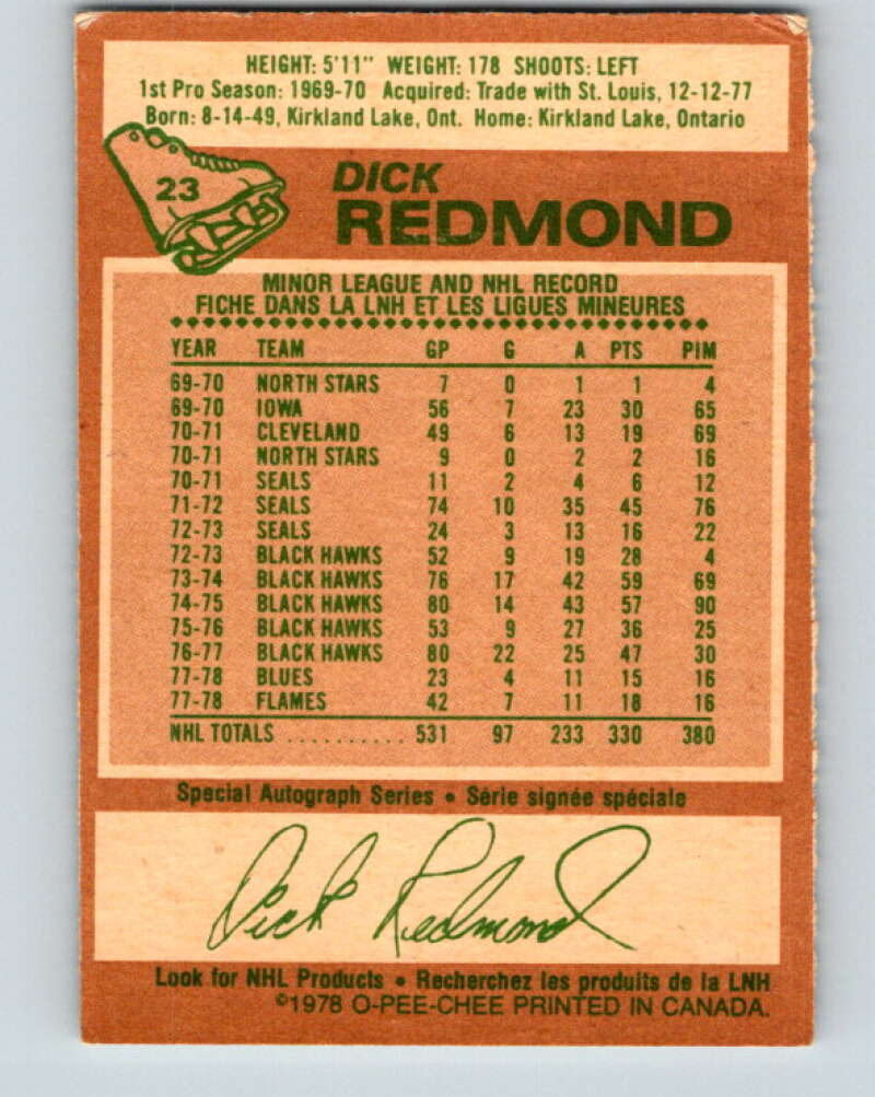 1978-79 O-Pee-Chee #23 Dick Redmond  Boston Bruins  V21114