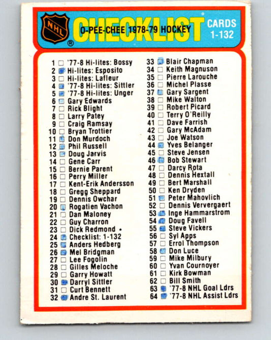 1978-79 O-Pee-Chee #24 Checklist   V21118