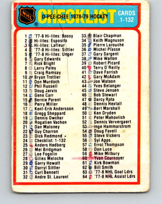 1978-79 O-Pee-Chee #24 Checklist   V21124