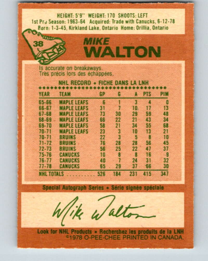1978-79 O-Pee-Chee #38 Mike Walton  St. Louis Blues  V21330
