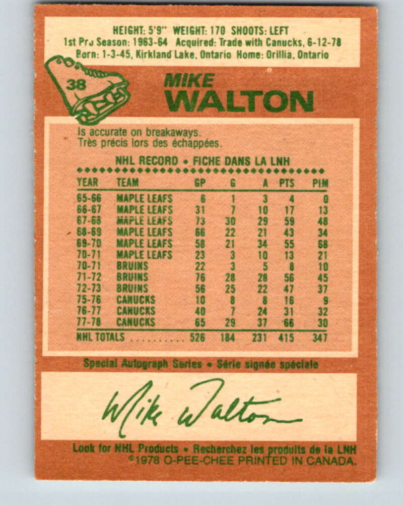 1978-79 O-Pee-Chee #38 Mike Walton  St. Louis Blues  V21331