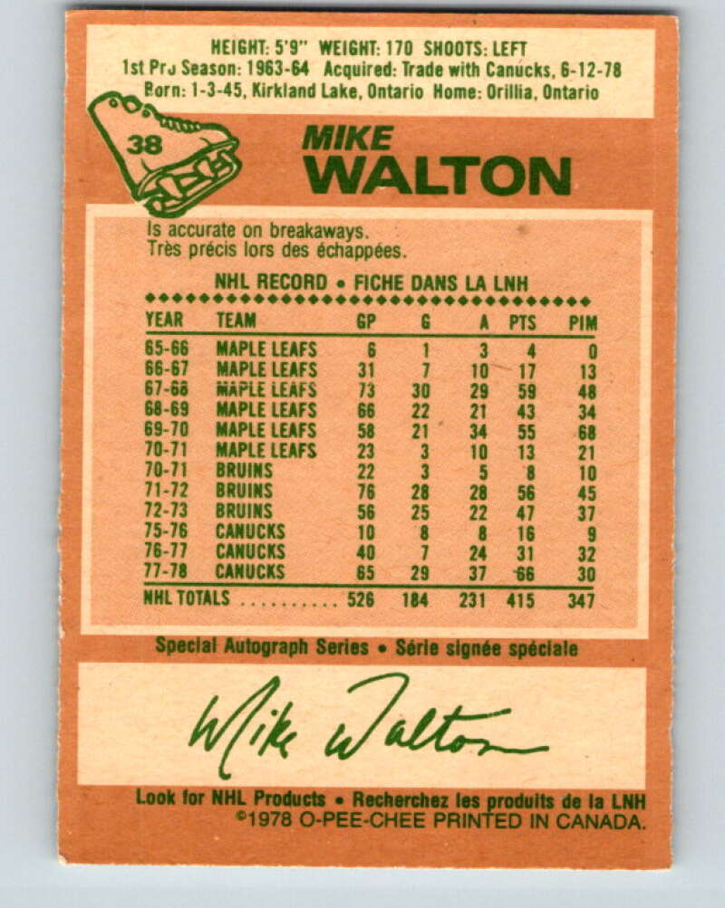 1978-79 O-Pee-Chee #38 Mike Walton  St. Louis Blues  V21333