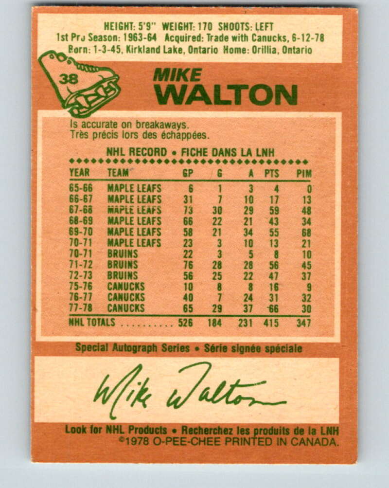 1978-79 O-Pee-Chee #38 Mike Walton  St. Louis Blues  V21338