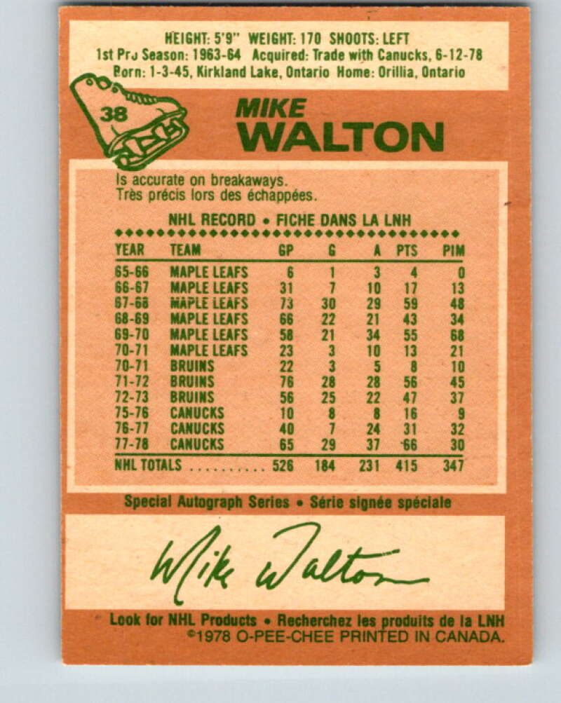 1978-79 O-Pee-Chee #38 Mike Walton  St. Louis Blues  V21345