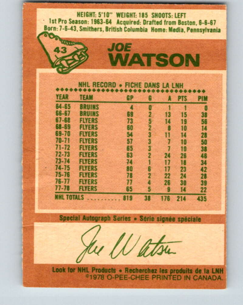 1978-79 O-Pee-Chee #43 Joe Watson  Colorado Rockies  V21421