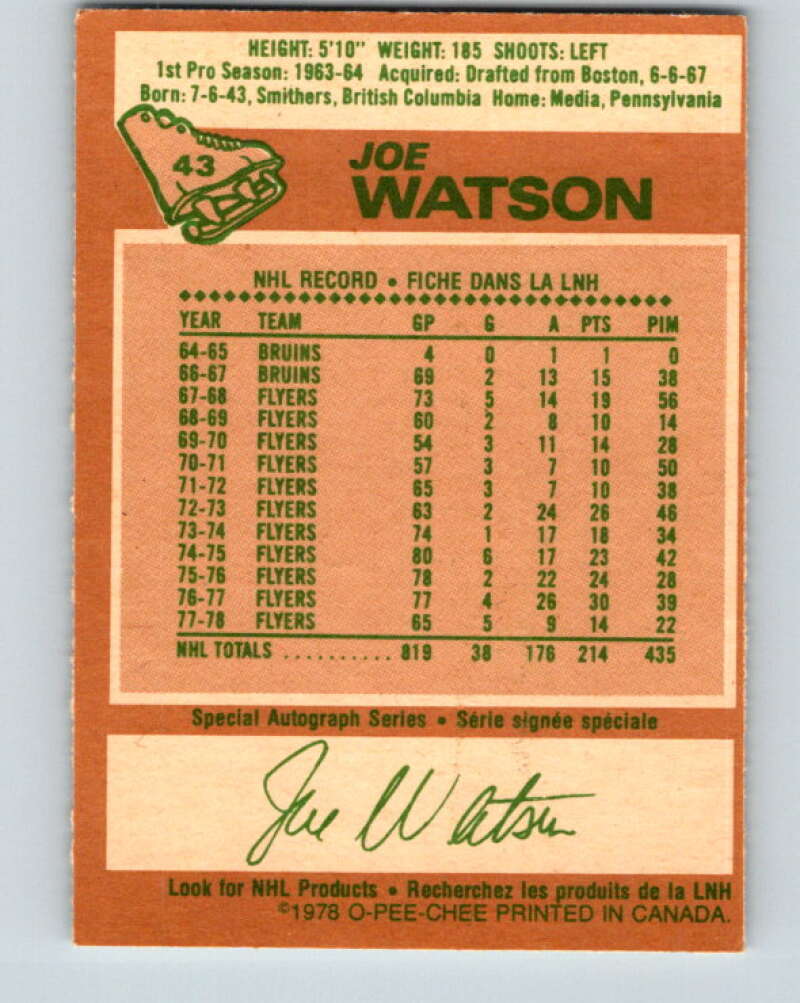 1978-79 O-Pee-Chee #43 Joe Watson  Colorado Rockies  V21422