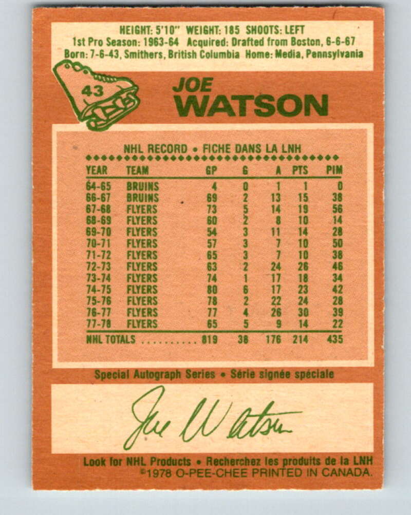 1978-79 O-Pee-Chee #43 Joe Watson  Colorado Rockies  V21426