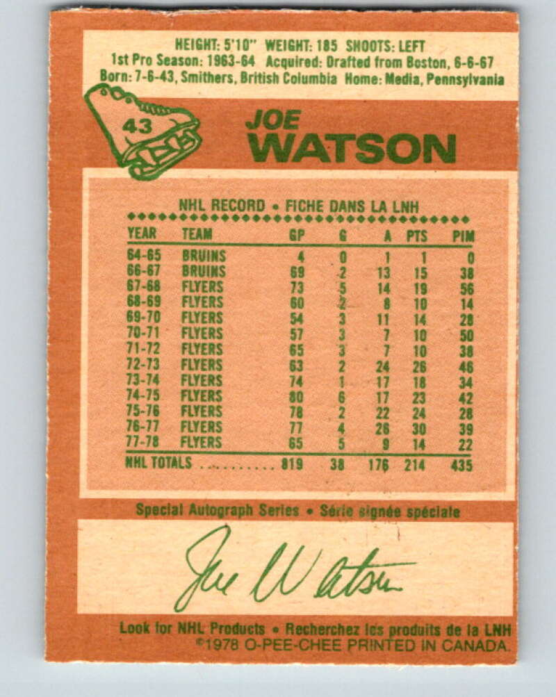 1978-79 O-Pee-Chee #43 Joe Watson  Colorado Rockies  V21428
