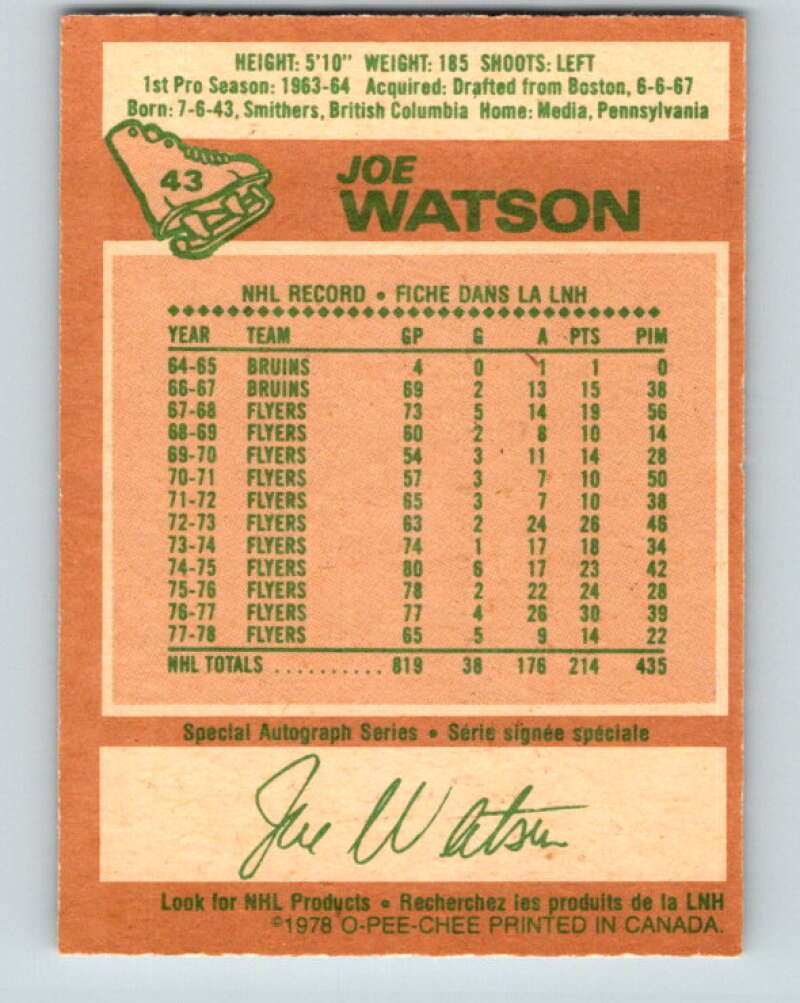 1978-79 O-Pee-Chee #43 Joe Watson  Colorado Rockies  V21429