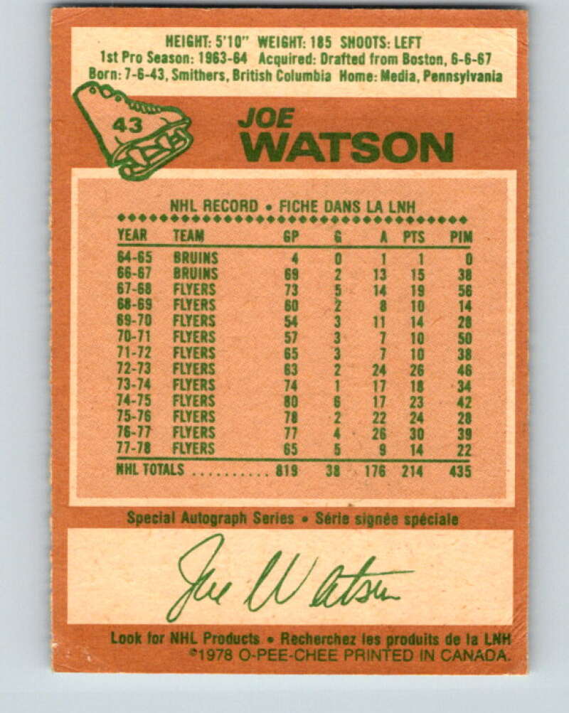 1978-79 O-Pee-Chee #43 Joe Watson  Colorado Rockies  V21431