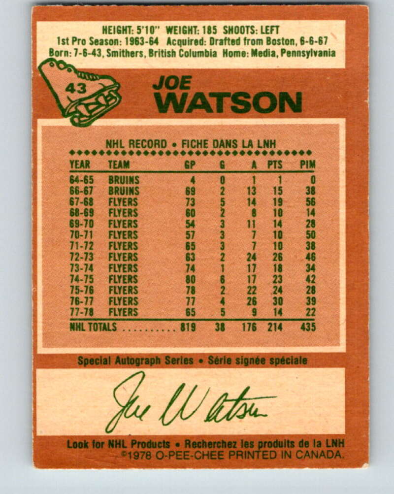 1978-79 O-Pee-Chee #43 Joe Watson  Colorado Rockies  V21433