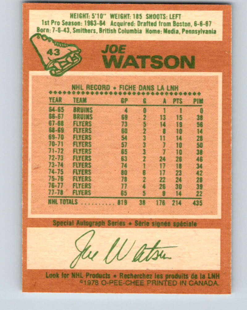 1978-79 O-Pee-Chee #43 Joe Watson  Colorado Rockies  V21434