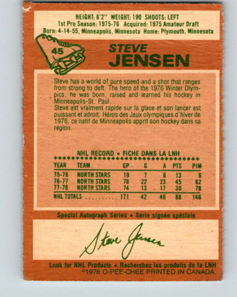 1978-79 O-Pee-Chee #45 Steve Jensen  Los Angeles Kings  V21456
