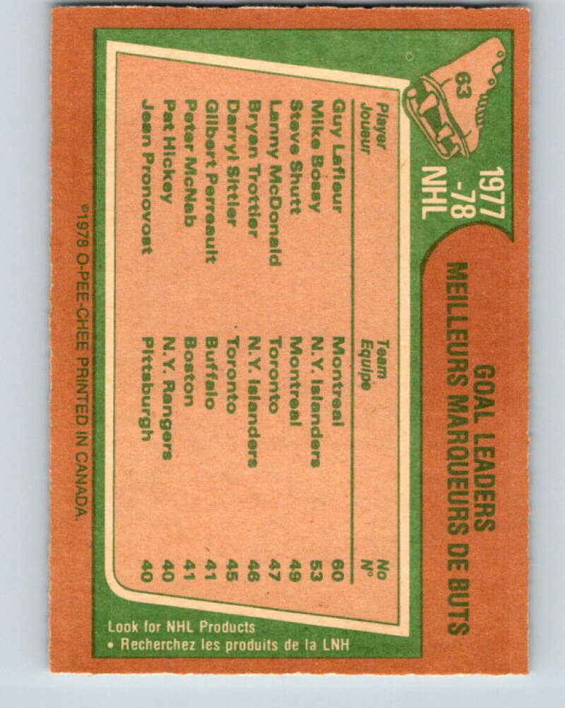 1978-79 O-Pee-Chee #63 Guy Lafleur/Mike Bossy/Steve Shutt LL   V21738