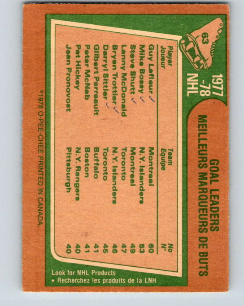 1978-79 O-Pee-Chee #63 Guy Lafleur/Mike Bossy/Steve Shutt LL   V21743