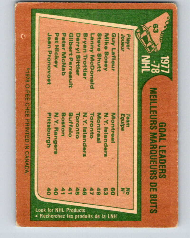 1978-79 O-Pee-Chee #63 Guy Lafleur/Mike Bossy/Steve Shutt LL   V21745