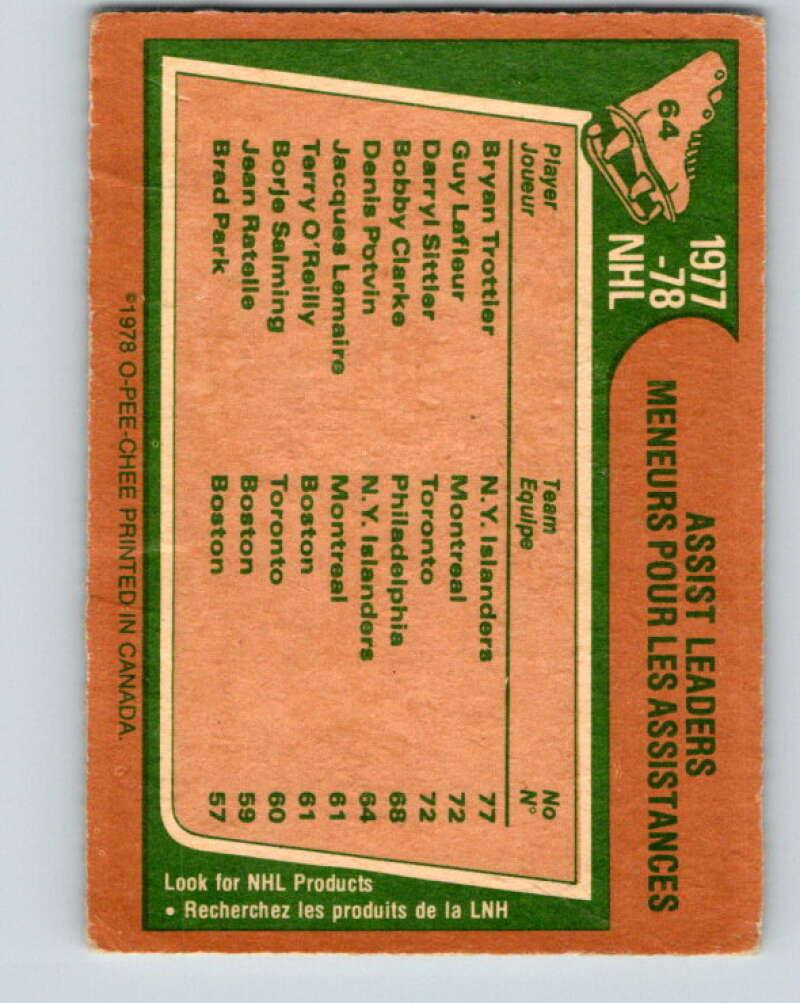 1978-79 O-Pee-Chee #64 Brian Trottier/Guy Lafleur/Darryl Sittler LL   V21760