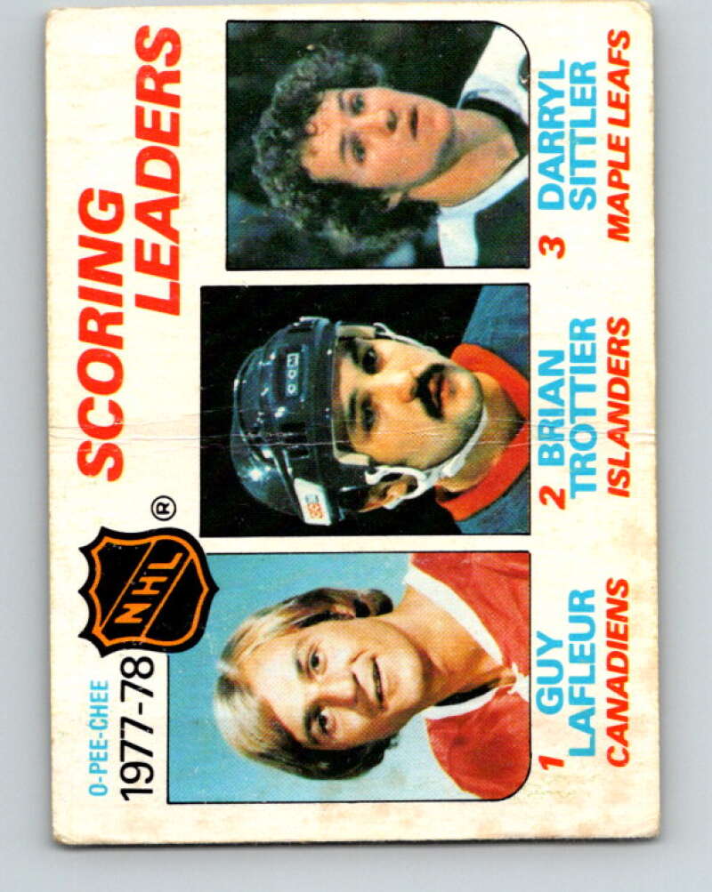 1978-79 O-Pee-Chee #65 Guy Lafleur/Brian Trottier/Darryl Sittler LL   V21763