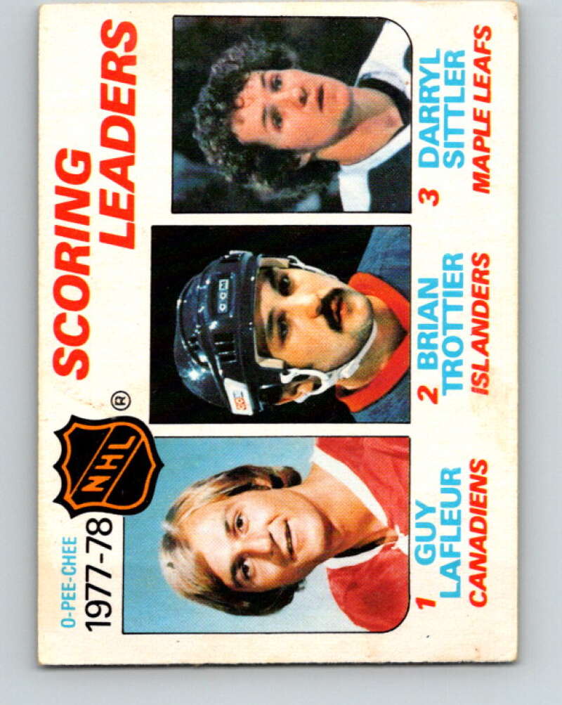 1978-79 O-Pee-Chee #65 Guy Lafleur/Brian Trottier/Darryl Sittler LL   V21771