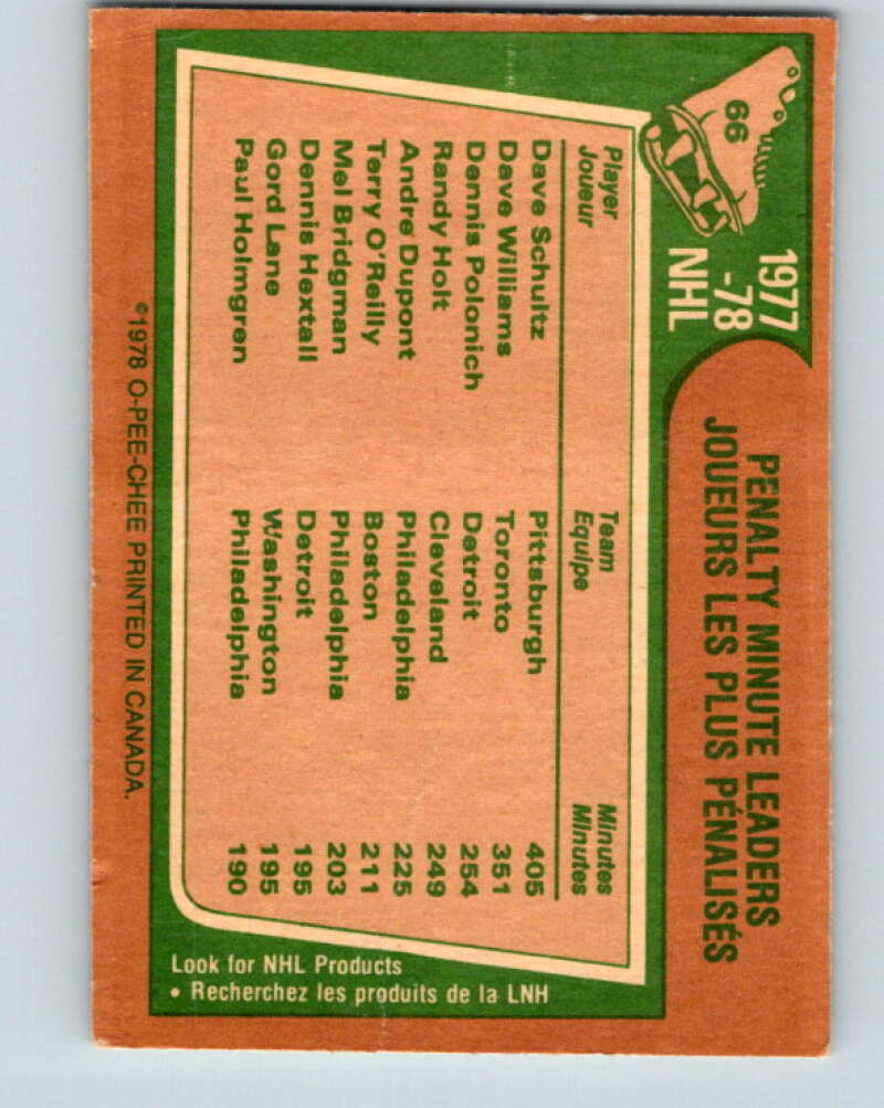 1978-79 O-Pee-Chee #66 Dave Shultz/Dave Williams/Dennis Polonich  V21778