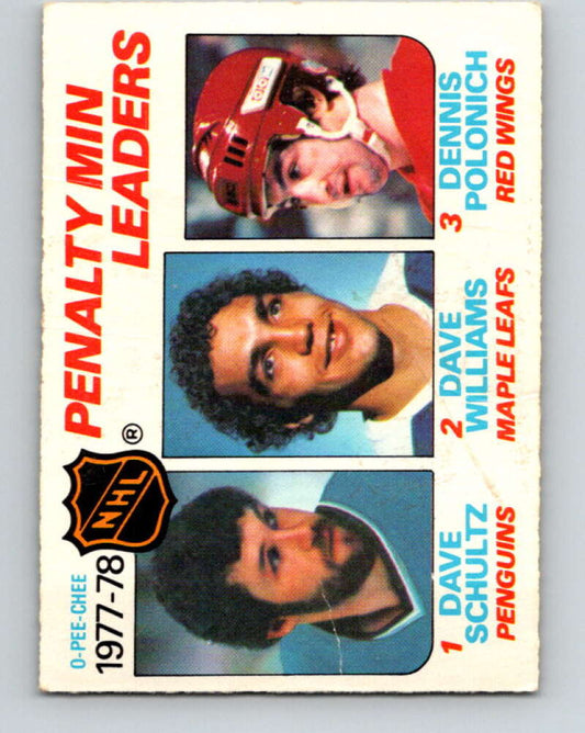 1978-79 O-Pee-Chee #66 Dave Shultz/Dave Williams/Dennis Polonich  V21779