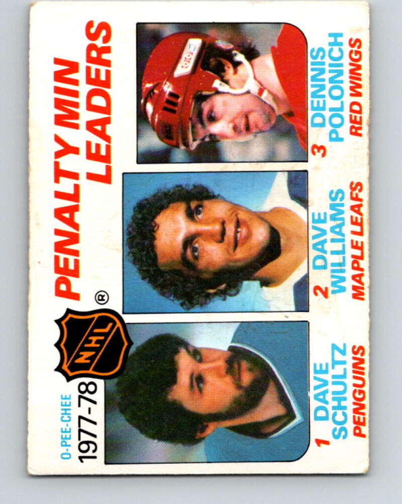 1978-79 O-Pee-Chee #66 Dave Shultz/Dave Williams/Dennis Polonich  V21781