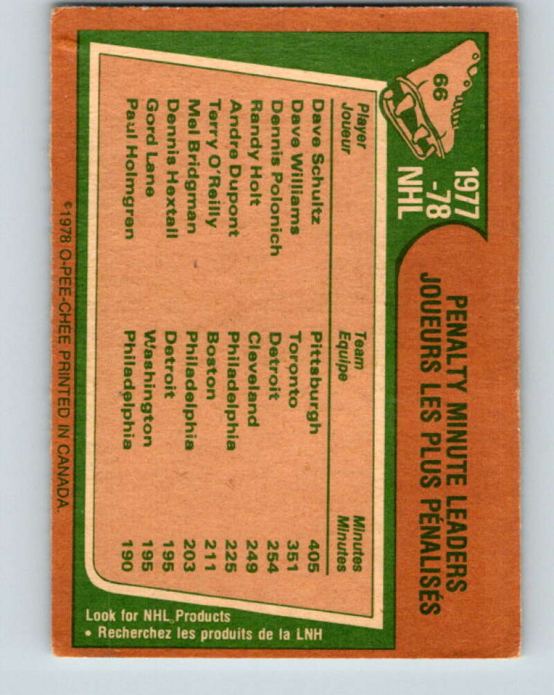 1978-79 O-Pee-Chee #66 Dave Shultz/Dave Williams/Dennis Polonich  V21781