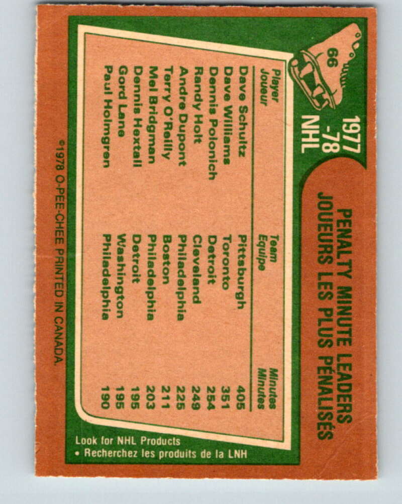 1978-79 O-Pee-Chee #66 Dave Shultz/Dave Williams/Dennis Polonich  V21782
