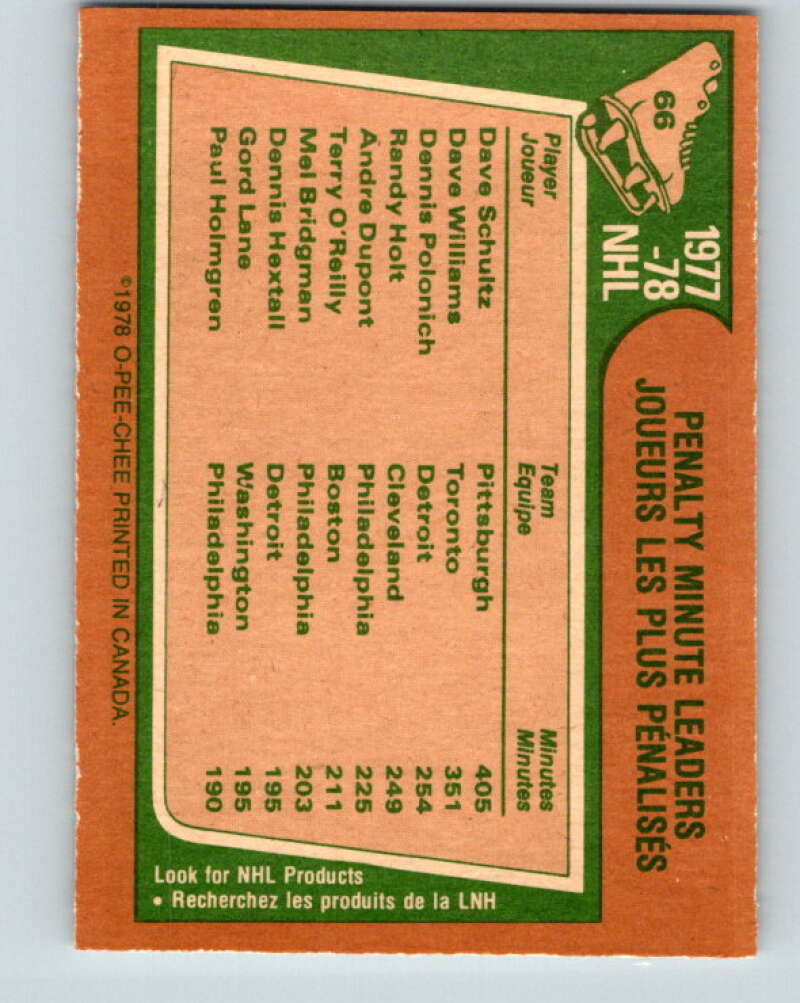 1978-79 O-Pee-Chee #66 Dave Shultz/Dave Williams/Dennis Polonich  V21788