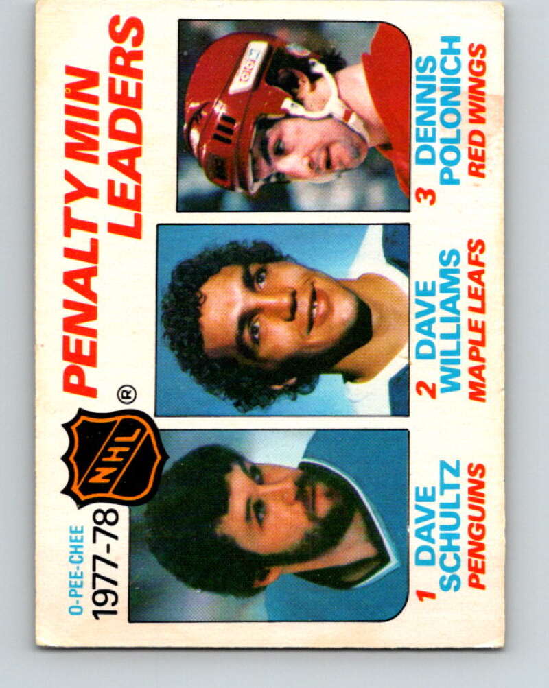 1978-79 O-Pee-Chee #66 Dave Shultz/Dave Williams/Dennis Polonich  V21790