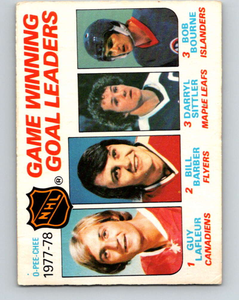 1978-79 O-Pee-Chee #69 Guy LaFleur/Barber/Sittler/Bourne LL   V21818