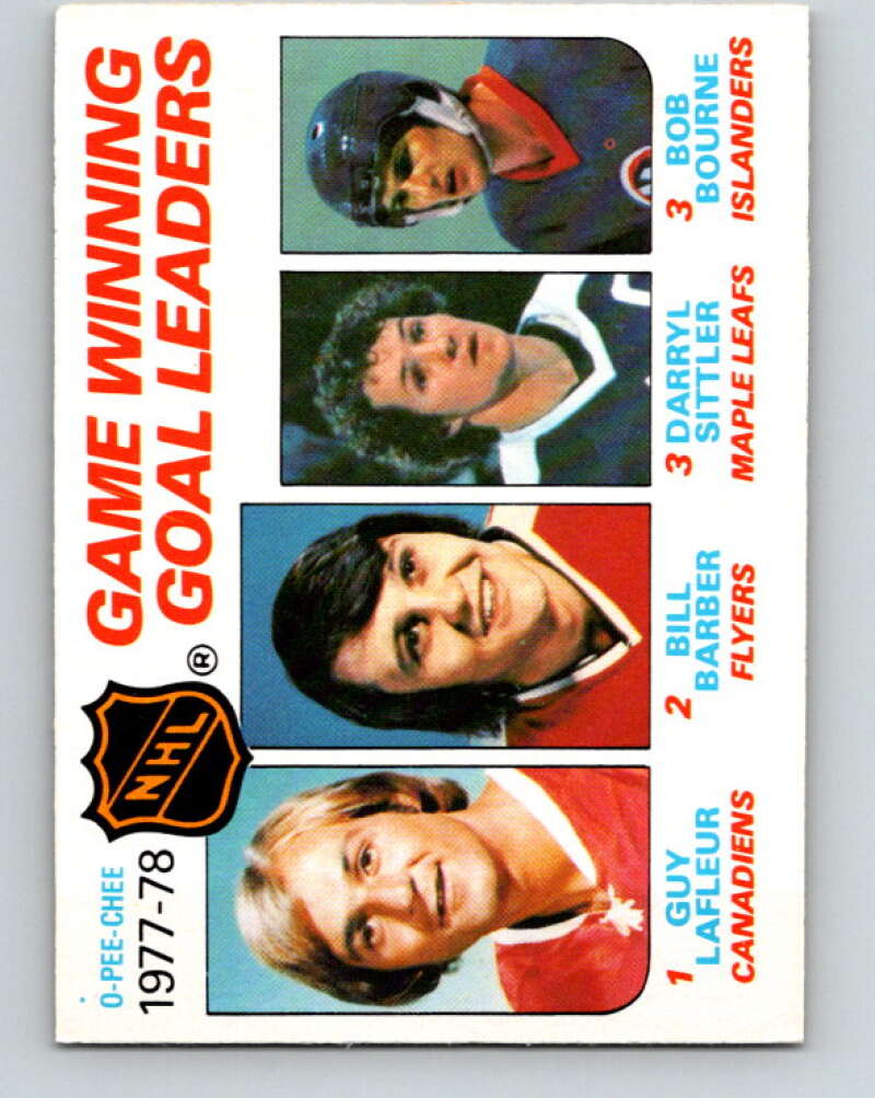 1978-79 O-Pee-Chee #69 Guy LaFleur/Barber/Sittler/Bourne LL   V21825